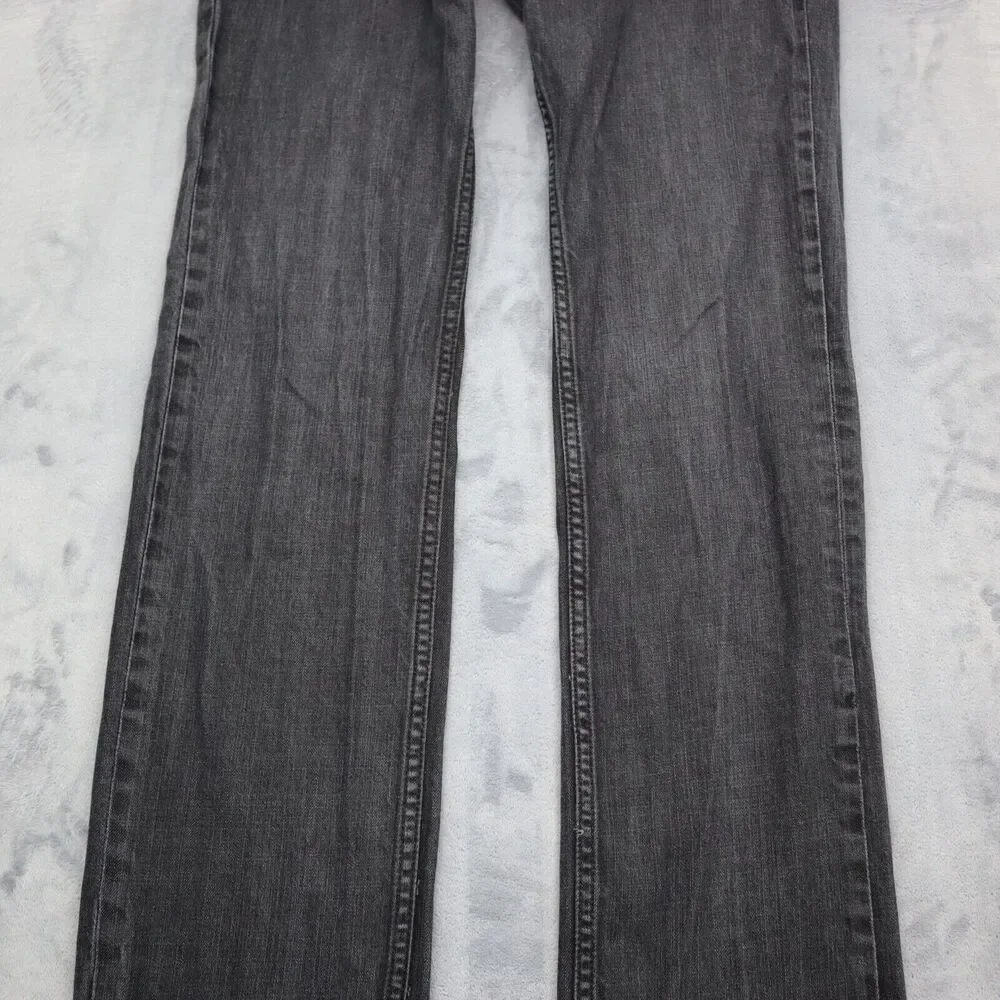 Perry Ellis Jeans Mens 34 Black Straight Mid Rise Cotton Pocket Zip Denim Pants
